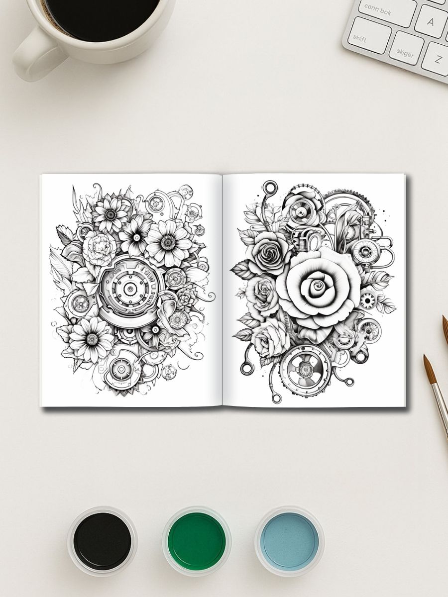 Steampunk Blooms – 253 Floral Mandala Designs - Image 3