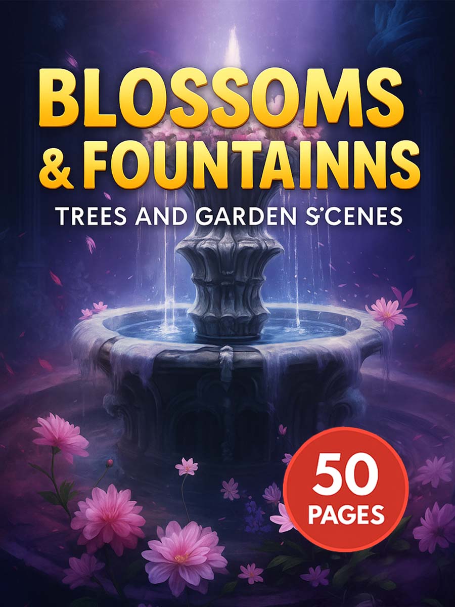 Blossoms & Fountains – 50 Trees and Garden Scenes