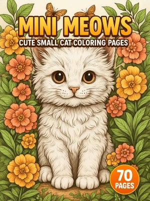 Mini Meows – 70 Cute Small Cat Coloring Pages
