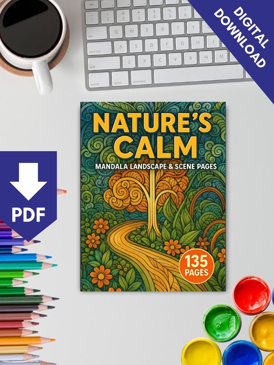 Nature's Calm – 135 Mandala Landscape & Scene Pages - Image 2