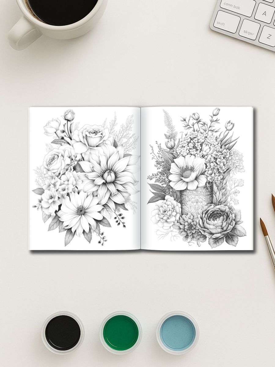 Petals & Posies – 50 Flower Coloring Pages - Image 3