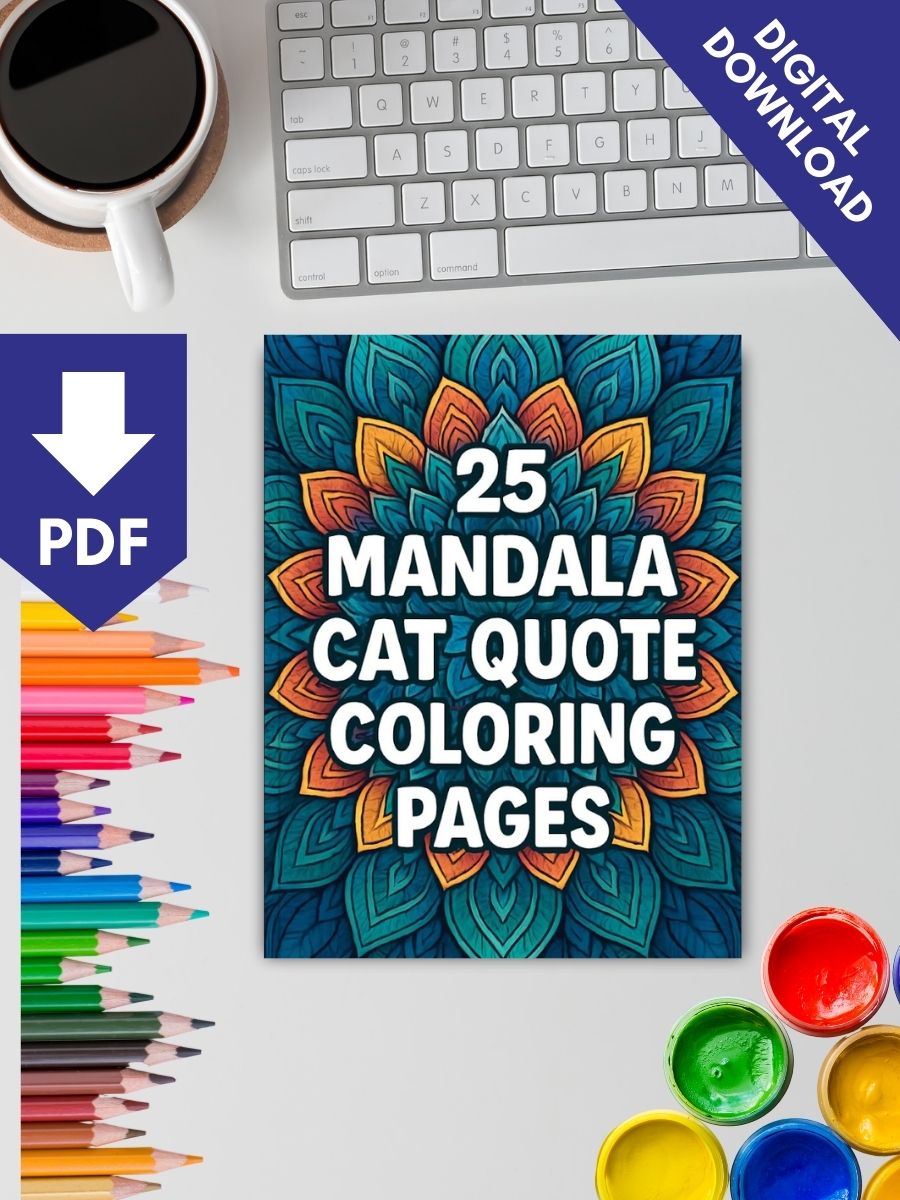 Catitude & Calm – 25 Mandala Cat Quote Pages - Image 2